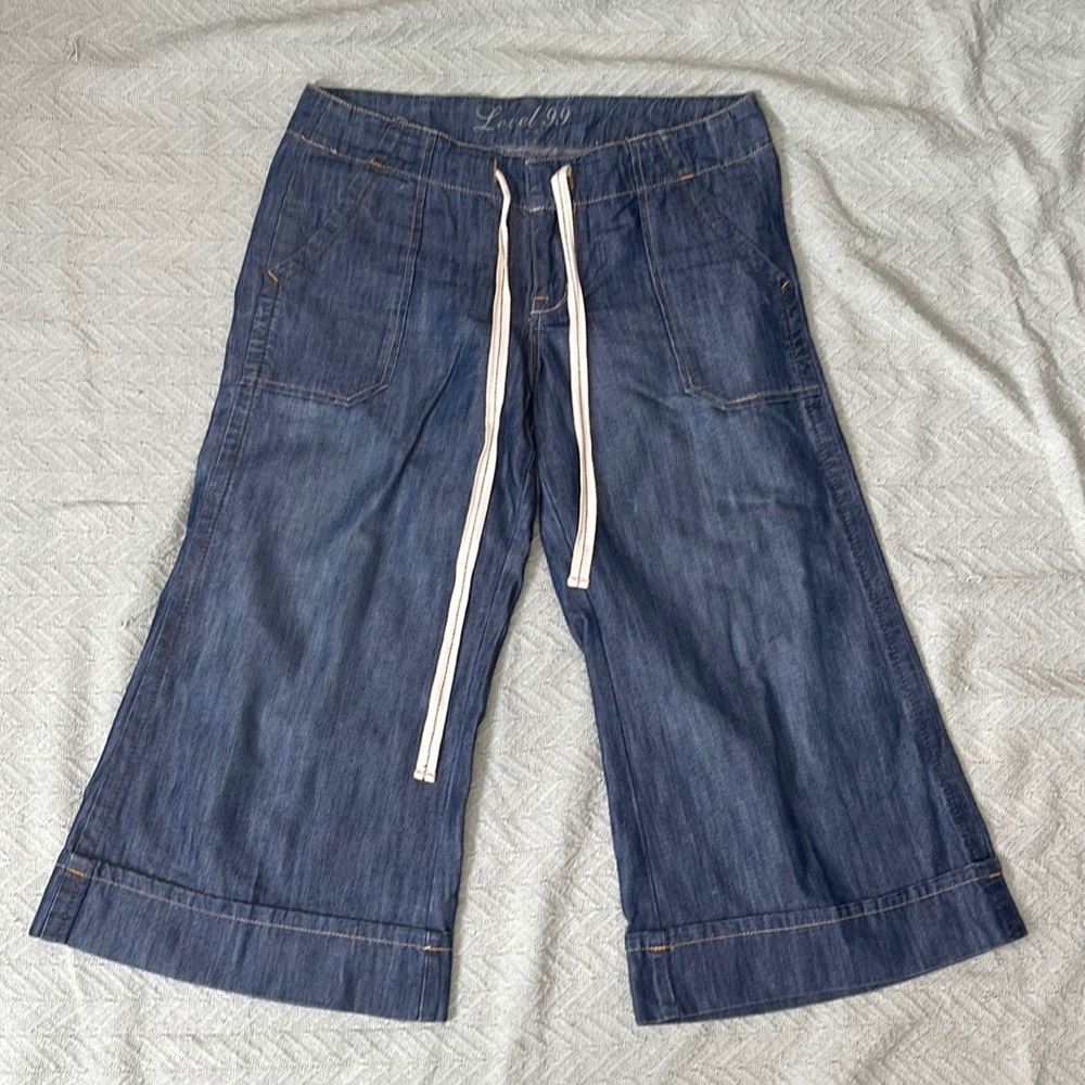 Level 99 Anthropologie | Medium Wash | Wide Leg Capri | 29 | Great Condition